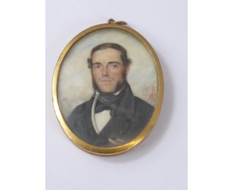 A Portrait Miniature of a Young Gentleman, label to verso reads "James Palaris Royal No. 65" in the original box. 