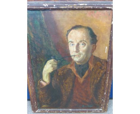 James Proudfoot (British) 1908-1971 Oil on canvas depicting Henry Oscar, star of stage and screen and noted Alfred Hitchcock 