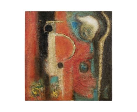 CELESTE POLYCHRONIADIS (1904-1985)Mycenae - Red aspect signé des initiales en grec en bas à gauche; signé, daté et inscrit en