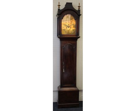 Thomas Ewer, Clare, Suffolk. An 18th century oak longcase clock, the eight day movement striking upon a bell, faced by a 12''