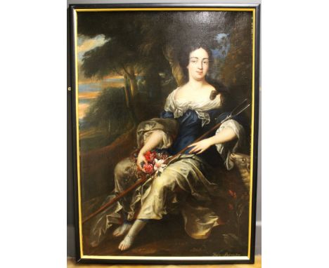 Circle of Willem ( William) Wissing, Dutch ( 1656-1687) Portrait of a Lady, said to be Lady Banister. Seated full length, as 