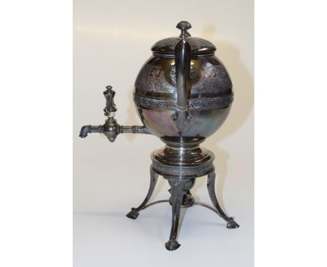 An '' English Sterling'' marked Samover. Late 19th century American. Test indicates silver. Approximate height 40cm, with rem