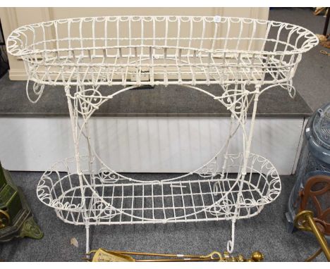 Victorian Wirework Two-Tier Planter, 105cm by 36cm by 93cm
