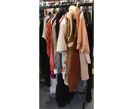 Modern Ladies Costume comprising a Langymore sheepskin gilet, an Abirex Classic USA leather zip-front jacket, occasion and da