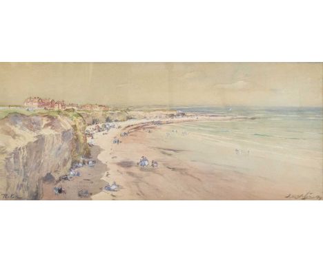 Thomas Swift Hutton (1865-1935)"Roker", SunderlandSigned, inscribed and dated 1919, watercolour, 23cm by 64.5cm