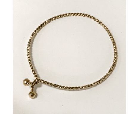 9CT VICTORIAN TWIST BANGLE - 7.4 GRAMS