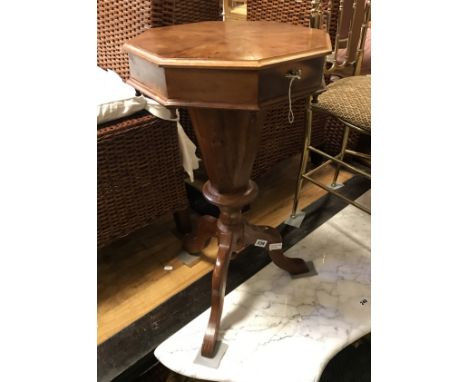 WALNUT TRIPOD SEWING TABLE