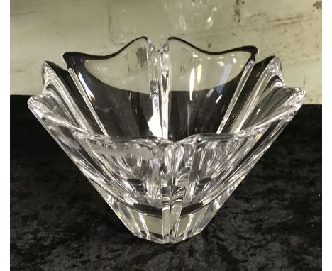 SIGNED ORREFORS GLASS BOWL - 13 CMS (H) X 21 CMS (W)