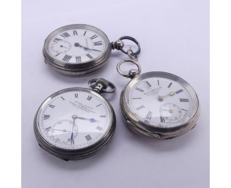 A silver Kendal &amp; Dent 'The Kendentick' open face Pocket Watch, the signed white enamel dial with Roman numerals and subs