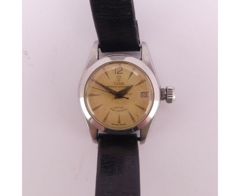 A vintage Tudor Princess Oysterdate lady's stainless steel Wristwatch, with Tudor Auto - Princess 19-rubies movement, 25mm di