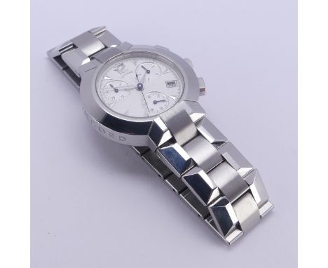 A Concord La Scala stainless steel quartz chronograph Wristwatch, model ref. 14.C5.1891, on original branded stainless steel 