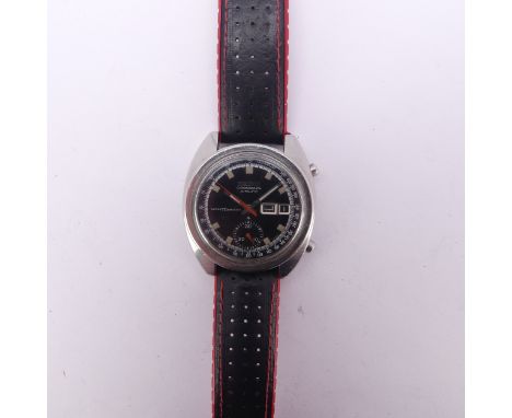 A Seiko "Bruce Lee" stainless steel automatic chronograph Wristwatch, with English/Arabic day and date, signed black dial wit