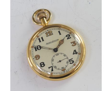 A WWII period Jaeger-LeCoultre British Military Pocket Watch, the signed dial with luminous Arabic numerals, outer minutes tr