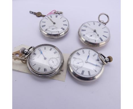 An early 20thC silver Waltham open face Pocket Watch, the signed white enamel dial with Roman numerals and subsidiary seconds