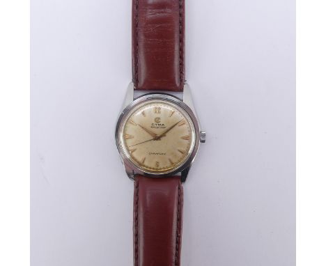 A vintage Cyma Navystar cymaflex stainless steel Wristwatch, with signed mechanical 17-jewels movement ref. 459, 33mm diamete