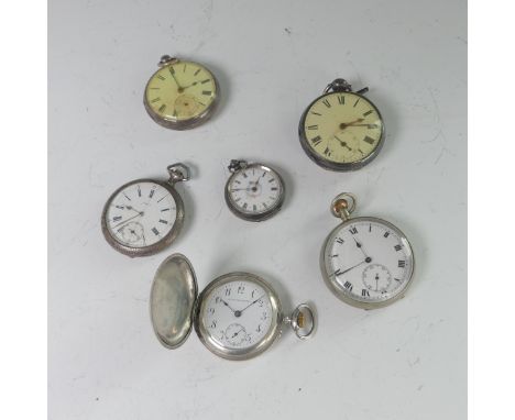 A Continental silver hunter cased Pocket Watch,&nbsp;the white enamel dial signed 'Calame - Robert', with Arabic numerals and
