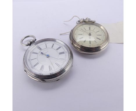 A Victorian silver chronograph Pocket Watch, the white enamel dial with Roman Numerals signed 'Centre Seconds Chronograph', h
