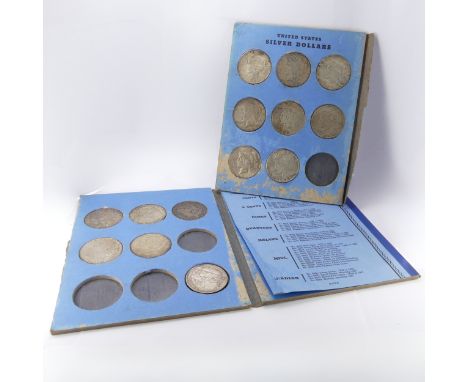 Five United States 'Morgan' Dollars; 1898, San Francisco mint, 1894, New Orleans mint, 1921, two San Francisco mint, one Denv
