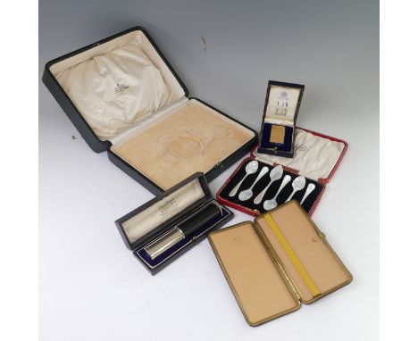 A vintage 'Dunhill 70' gold plated lighter, in fitted presentation case with booklet, together with a a vintage Dunhill leath