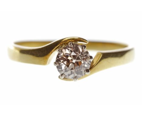 EIGHTEEN CARAT GOLD DIAMOND SOLITAIRE RING
with an eight claw set round brilliant cut diamond of approximately 0.54 carats, i