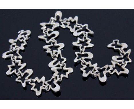 Georg Jensen "Splash", a Danish Sterling silver necklace designed by Henning Koppel, numbered 88B, second half of the 20th Ce