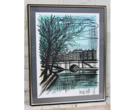 After Bernard Buffet, "Pont St Louis", colour lithograph, glazed and framed 57cm x 72cm.