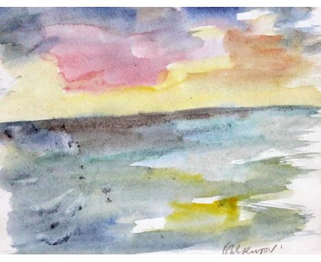 James Lawrence Isherwood FRSA FIAL, untitled, seascape, watercolour, 15cm x 21cm, signed lower right, glazed and framed 35.5c