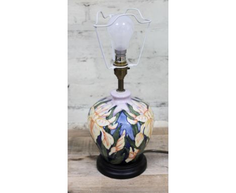 A Moorcroft pottery table lamp.