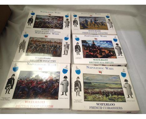 A Call to Arms 1/32 scale plastic figure sets of six, appears complete/unchecked. All Napoleonic wars related- French Li, Bri