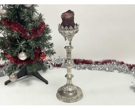 A modern plated large candlestick, 48.5cm