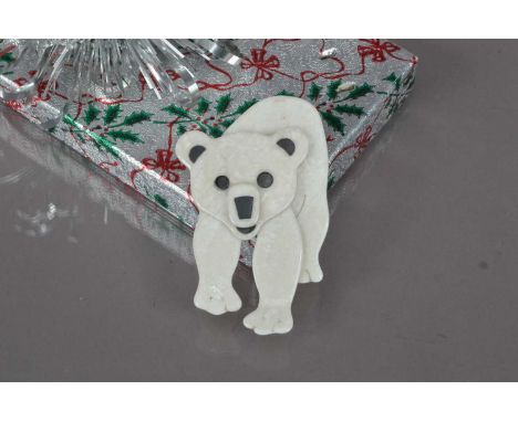 A Polar Bear plastic brooch from Lea Stein, 7.5cm high