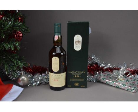 A boxed bottle of Lagavulin Islay Single Malt Scotch Whisky Aged 16 Years