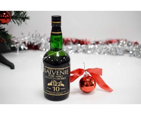A bottle of Balvenie Pure Malt Scotch Whisky, appears unopened, level just above shoulder, 750ml, numbered B80, from Archibal