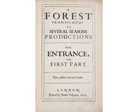 NO RESERVE [North (Dudley, 3rd Baron)] A forest promiscuous of several seasons productions, second edition, first f. blank, l