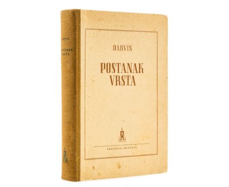 Darwin (Charles) Postanak Vrsta. [On the Origin of Species], portrait plate and folding genealogical tree, the latter with sh