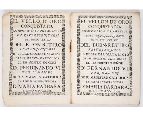 NO RESERVE [Mele (Giovanni Battista, composer)] Il Vello d'Oro Conquistato, first edition, disbound, printer's device to uppe