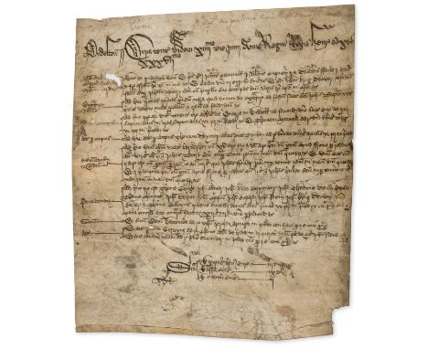 Dorset, Puddletown.- Court Roll of the Manor of Puddletown, entries relating to rents and holdings, manuscript in Latin, on v