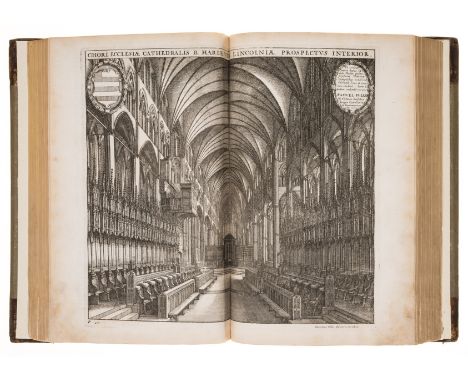 Dugdale (Sir William) Monasticon Anglicanum, 3 vol., first editions, additional engraved architectural title to vol. 1, title