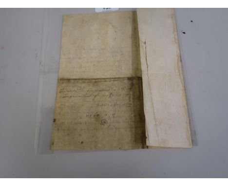 Charles P (later Charles I), single page manuscript document on vellum dated 25th July, 1622 (a few words missing from the ri