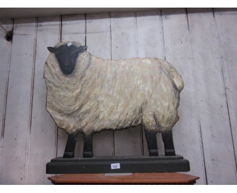 20th Century firescreen in the form of a sheep with hand painted finish, 27ins high x 29ins wide 