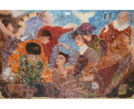Roy Fairchild-Woodard, artist signed coloured lithograph ' Sound of Moon ', Limited Edition No. 13 of 465, 40.5ins x 57ins, g