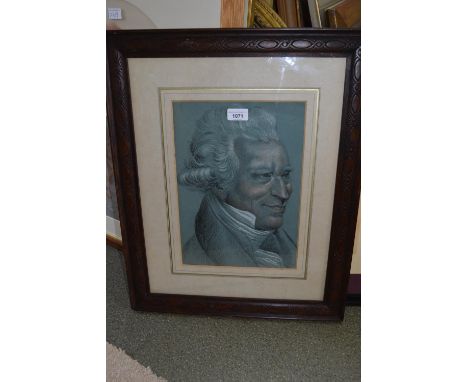 Pastel and chalk, portrait of a gentleman in 18th Century costume, 13.25ins x 9.5ins, together with an early 19th Century wat