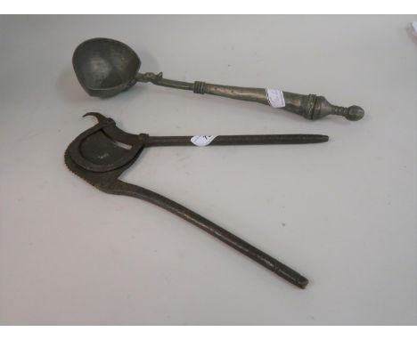 Steel betel nut cutter and a metal ladle 