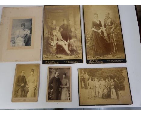 Large Downey photograph signed by Princess Louise Margaret and Prince Arthur, June 1886, two Downey cabinet photograph cards 