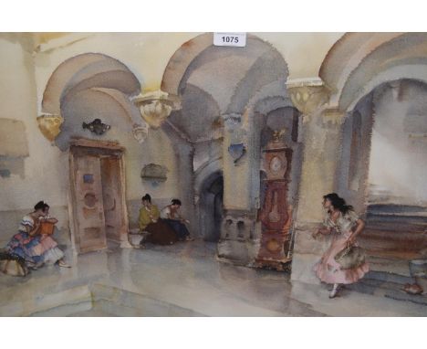 Sir William Russell Flint, signed coloured print ' La Mairie, Manosque ', 17.5ins x 24ins, gilt framed 