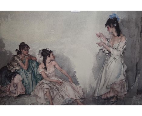 Sir William Russell Flint, signed coloured print ' The Pendant ', 20ins x 27.5ins, in a painted frame 