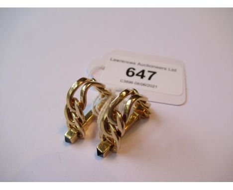 Pair of Bucheron, Paris, yellow gold sapphire set cufflinks, 16.4gSome light scratching otherwise in good condition 