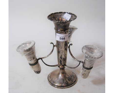 Early 20th Century Birmingham silver four branch epergne, 8ins high 