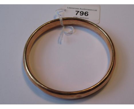 Plain 9ct gold bangle, 17.2g 