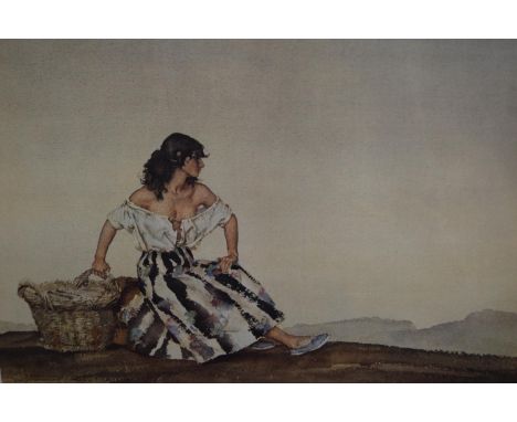 Sir William Russell Flint, signed coloured print ' Griselda ', 18ins x 21.75ins, gilt framed 